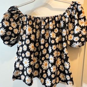 Flower off shoulder top